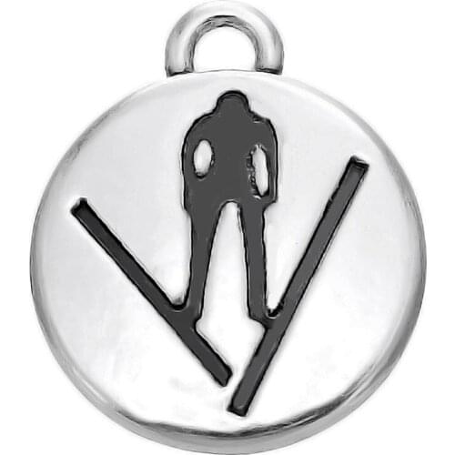 50pcs/LOT SKI JUMPING sports charms