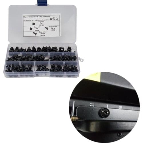 50PCS M5 Square Hole Hardware Cage Nuts & Mounting Screws Washers Replacement For Server Rack and Cabinet