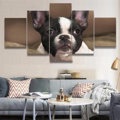 5 Panel French Bulldog Diamond Painting Cross Stitch Crystal Rhinestone Full Square Diy Mosaic Embroidery Pet Dog Animal Picture