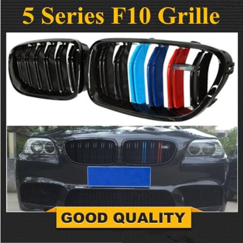 Free Shipping: 5 Series F10 Dual Slats Front Grille 3 Color Kidney Front Grills For bmw F10 520i 523i 525i 530i 535i M Color