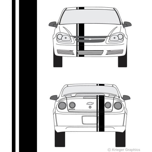 For Chevy Cobalt Single Offset Rally Racing Stripes Vinyl Stripe Decals Car styling