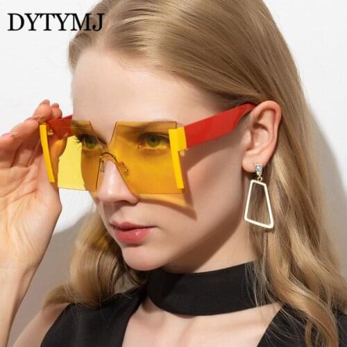 DYTYMJ Oversized Sunglasses Women Rimless Sun Glasses Women Luxury Brand Designer Sunglasses Women Square Okulary Gafas De Sol