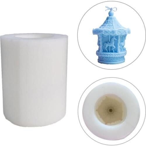 NEW Style 3D carousel shape candle mold silicone molds Shell Acrylic Mold Magic Ball Table Lamp Candle Making Mold 40a