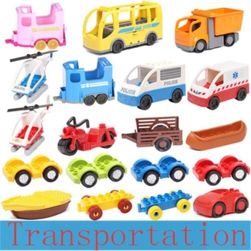 Big Size DIY Building Blocks Car airplane paddle Figure Transportation Accessories Brand Doublengly Brick Toys for children Gift