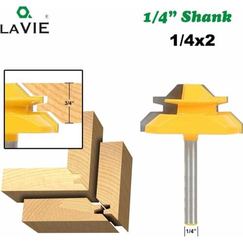 LA VIE 1/4" Shank Medium Lock Milter Router Bit 45 Degree 3/4" Stock Tenon Cutter For Woodworking Tools Milling Bits MC01014