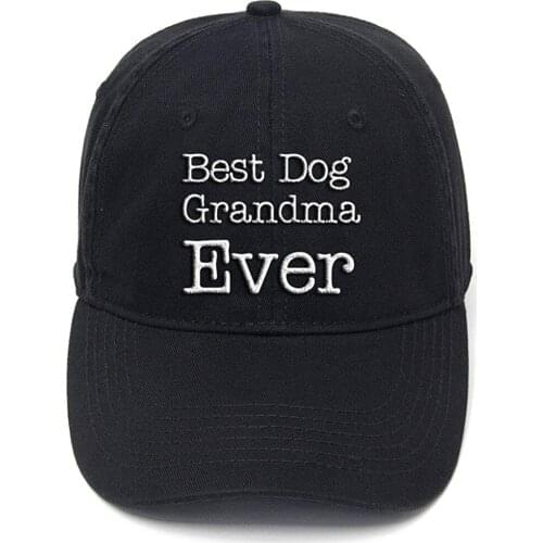 Lyprerazy Lover Gift Best Dog Grandma Ever Washed Cotton Adjustable Flock Printing Baseball Cap