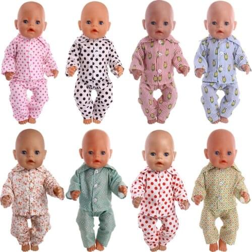 Doll 15 Styles Cartoon Cute Pajamas Fit 18 Inch American&43 Cm Baby Doll Clothes Accessories, Generation, Birthday Girl Toy Gift