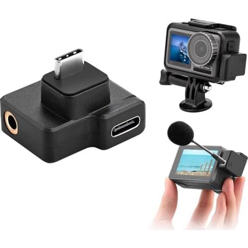Mini 3.5mm Microphone Audio Adapter for DJI OSMO Action Camera Accessories External Mic Mount Adapter for DJI OSMO Action