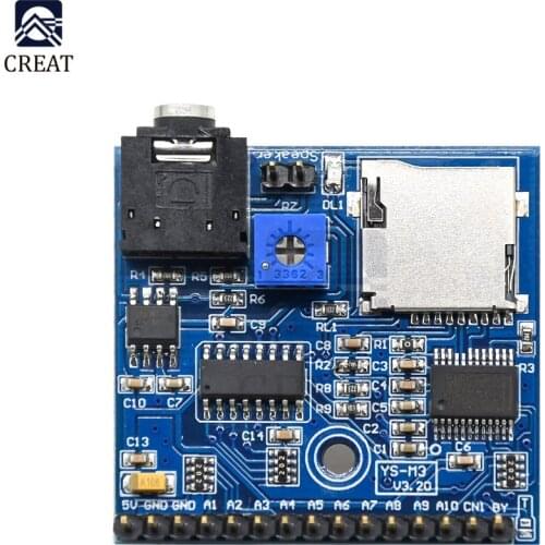 Voice Playback Module MP3 Reminder Board TF-Card Slot Adjustable Potentiometer Serial Port Expansion Board for Arduino