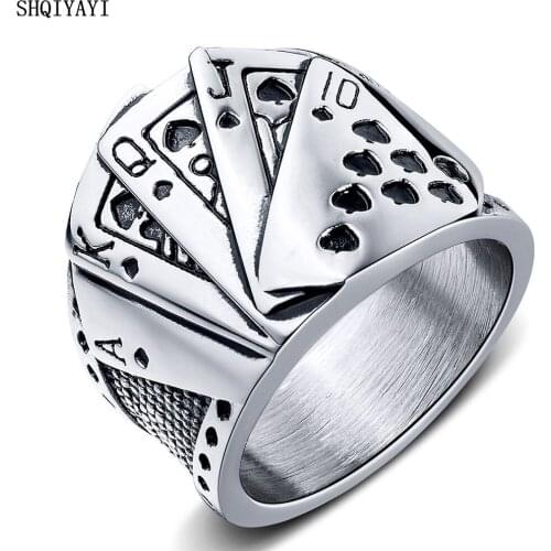 SHQIYAYI Retro Ring for Men Male Fashion 316L Stainless Steel Jewelry Party Gift for Him Casting Accessories 676