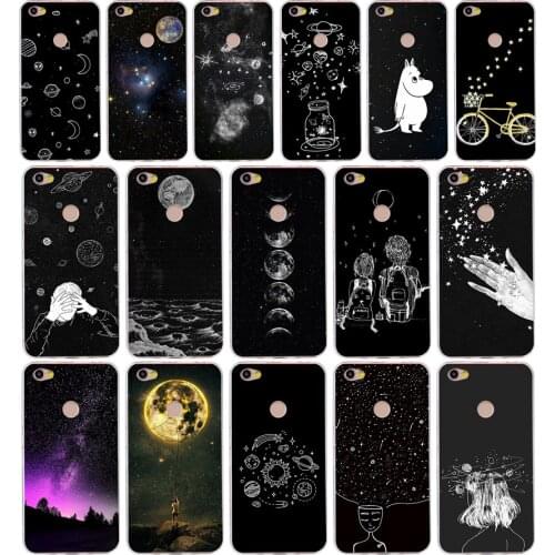 015FG sky Space planet Black and white sun Moon stars Soft Silicone Tpu Cover phone Case for xiaomi redmi 5A 5Plus note 5 5A Pro