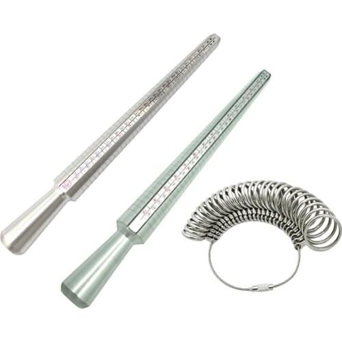 Shellhard Standard Jewelry Tools & Equipments Ring Sizer Set Mandrel Finger Gauge Stick Measuring Sizes Vintage DIY Jewelry Gift