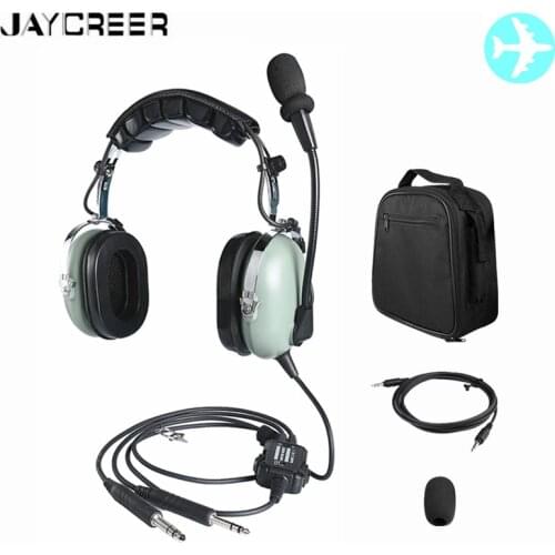 JayCreer Aviation Pilot Headset Set For Cessna,Diamond,Gulfstream,Cirrus,PA-44 etc