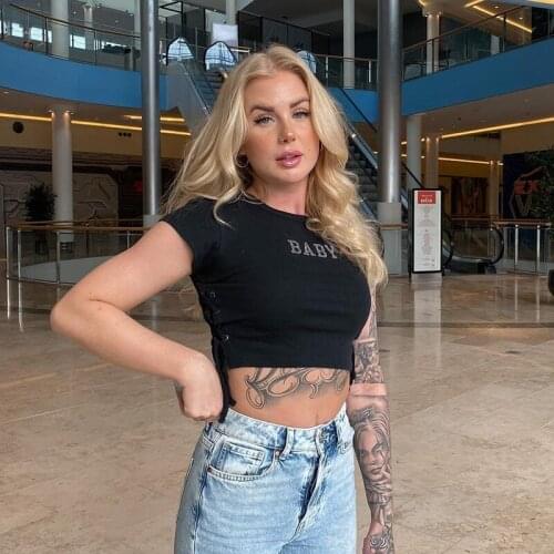 Hirigin European and American 2021 new womens round neck Pullover hot drill hen eye drawstring temperament commuter T-shirt