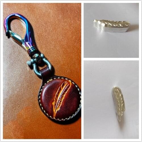 3D Feather pattern Hand-work unique design leather working tools carving punches stamp craft leather with leather carving tools