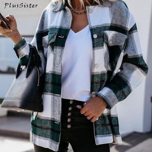 PlusSister Check Blouses
