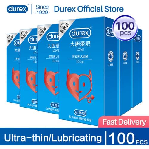 Durex Condoms 100pcs for Men goods for Adults Sex Products Lubricated Natural Rubber Latex Sleeve for Penis Sex Toys