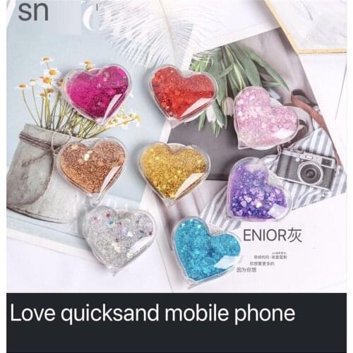 Factory direct sales: love airbag bracket popular creative gift new love quicksand liquid star bubble mobile phone bracket