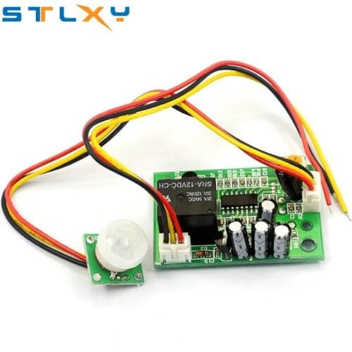 DC 12V PIR Motion Sensor Relay Module IR Infrared Human Body Induction Sensor Pyroelectric Controller Switch Timer Delay