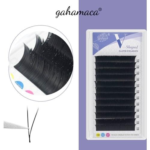 GAHAMACA V Shape Eyelash Extension Premade Volume Y YY Eyelashes Maquiagem Cílios Individual Silk V Type Easy Fan Lashes