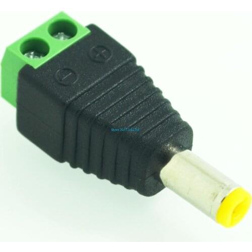 10Pcs 12V 2.1 x 5.5mm DC Power Male Plug Jack Adapter Connector Plug for CCTV single color LED Light