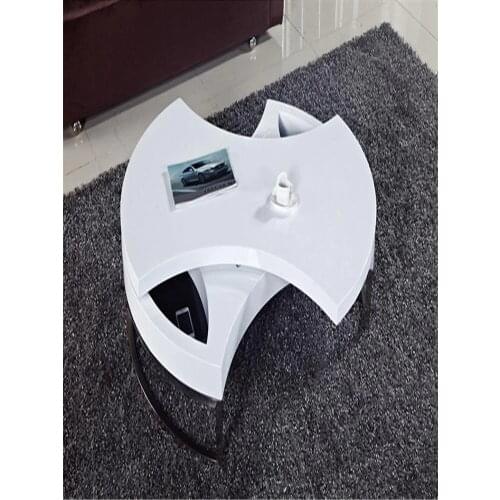 Modern Creative Rotating Coffee Table Storage Round Sofa Table Living Room Center Table Home Furniture Stainless Steel Frame