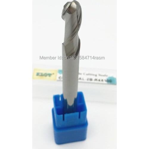 KLOT HRC50 Solid Carbide Nose Carbide End Mill For Aluminum R2.5 R3 R3.5 R4 R4.5 R5 R6 R6.5 R7 R7.5 R8 2-Flute Length 50-200mm
