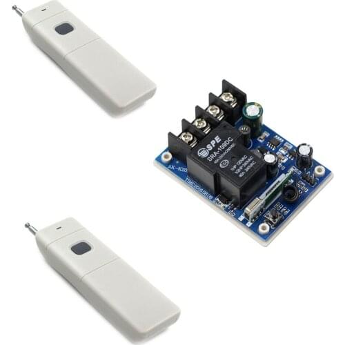 DC 12-48V 1CH Relay Wireless Remote Control Switch Remote Home Light Power Switch Receiver Long Range Transmitter
