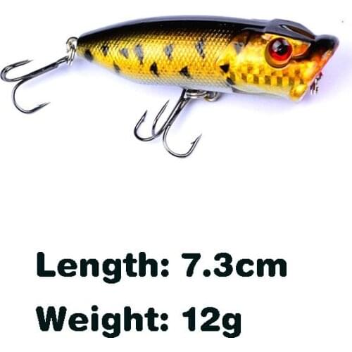 1PC 12g Popper Bait There Are 2 Treble Hooks For Artificial Fishing Hard Bait Sea Fishing Fake Bait Fishing Bait