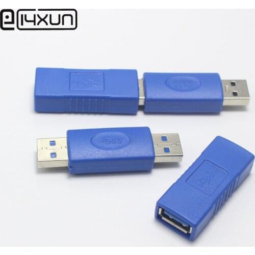 1pcs USB 3.0 Type A Male to Male Female to Female DC Power Plug Jack Blue AM AF Adapter Connector Extension Cord Socket
