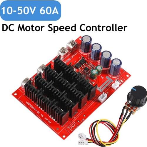 10-50V 60A High Power HHO RC Driver Motor Controller PWM Module 12V 24V 48V 3000W Extension Cord with Switch