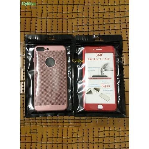 100Pcs 12x20cm Clear/Black Plastic zipper Retail Packaging bag cell phone for iphone 8 plus X Samsung s6 S7 C7 case Package bag