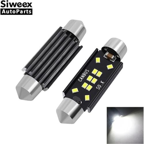 2 Pcs 31MM 36MM 39MM 41MM Festoon Trunk Bulb License Plate Lamp Canbus Error Free 2016 10 8 SMD Car Led Reading Lights 12V White