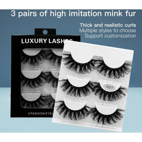 3 Pairs Natural False Eyelashes Fake Lashes Long Makeup 3D Mink Lashes Extension Eyelash Mink Eyelashes Beauty Tool Maquiagem