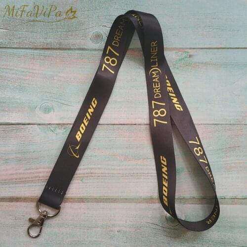 3 PCS Fashion Trinkets Boeing Neck Strap Chaveiro Key Chain Yellow Boeing llavero Lanyard Keychain for ID Card Christmas Gift