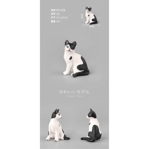 5cm 1pc Black and White Lovely Little Cat Models Figures Cognitive Toys Gifts Collections DIY