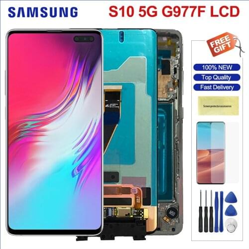 6.7" Original Lcd For Samsung Galaxy S10 5G LCD Display Touch Screen Digitizer Assesmbly For Samsung S10 G977 G977B G977U Lcds