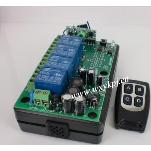 85V~250V 10A 4CH Channel RF Wireless Remote Control System Receiver & Transmitter light switch AK 315mhz water pump