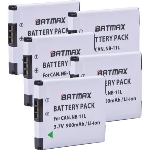 5Pcs NB-11L NB 11L NB11L NB-11LH Batteries for Canon A2300 IS A2400 IS A2500 A2600 A3400 IS A3500 IS ELPH 115 HS110 HS