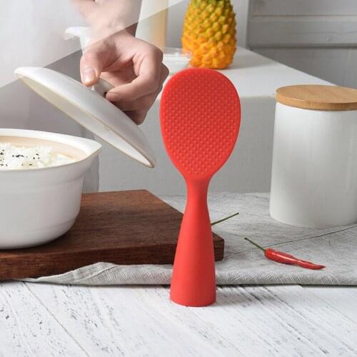Non-Stick Stand-up Serving Rice Spoon Creativity High temperature resistance Silicone Spatula Easy Clean Household Kitchen Tools