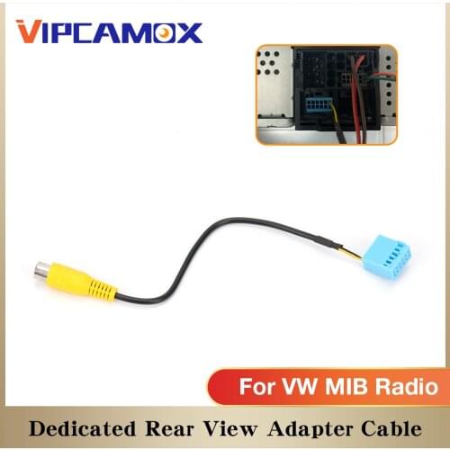 Car CVBS Rear View Camera Cable Adapter Replacement RCD330 RCD360 Radio PQ MIB RCA Conversion Adapter For VW Golf MK5 MK6
