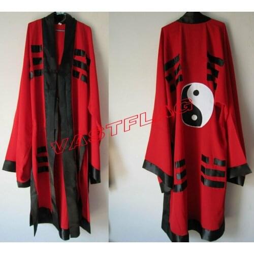 Taoism tunic suits Taoist priest clothing tai chi kung fu bagua garments uniforms Gossip clothes vestment martial arts red