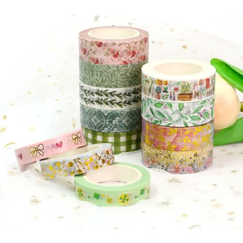 1 roll Cute kawaii Spring Leaves Flowers Red heart Decorative Washi Tape DIY Scrapbooking Masking Tape School Office Supply