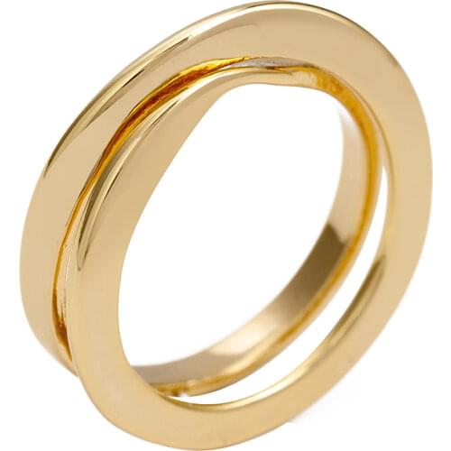 Jaeeyin 2020 Personality Minimalist Gold Color Knot Cross Polish Couple Ring Fashion Gift Women Lady Unisex
