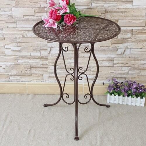 Metal Round Leisure Tea Table Corner Balcony Coffee Table Simple Creative Style Side Table