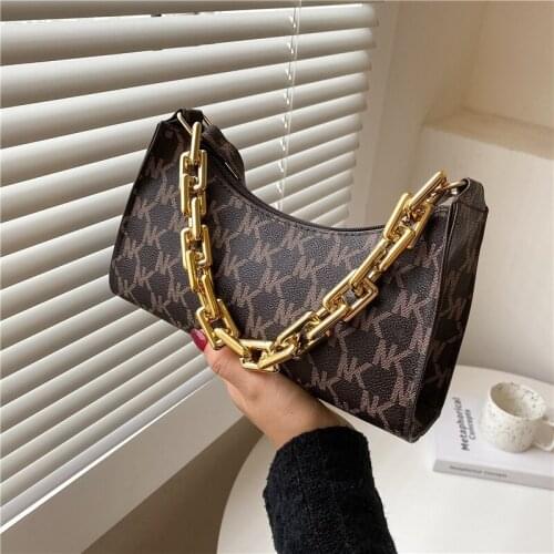 Fashion Exquisite Retro Famous Casual Women Totes Shoulder Bags Female Leather Letter Chain Handbag for Women 2021