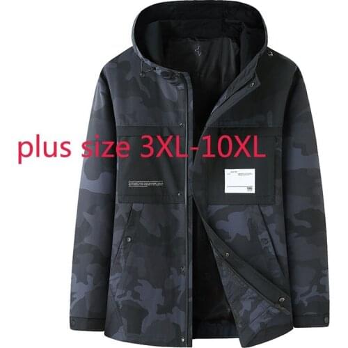 New Arrival Suepr Large Autumn And Winter Youth Camouflage Hooded Jacket Men Fashion Casual Coat Plus Size 3XL-6XL 7XL 8XL 10XL