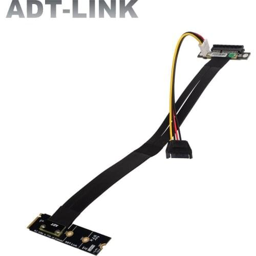 M.2 NVMe M-Key To PCI Express x4 Riser Adapter Jumper Gen3.0 PCIe x4 Turn Left Extension Cable GPU ITX Mini Graphics Video Card