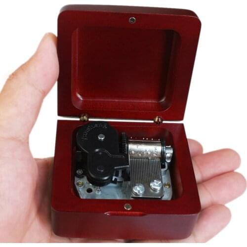 Sinzyo Handmade Wooden Somewhere Out There Music Box Birthday Gift For Christmas/Birthday/Valentines day gift Wine red