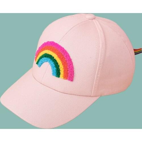 Cute Rainbow Baseball Cap Girl Bao Fashion Trend Wide Brim Duck Cap Beautiful Version Childrens Hat